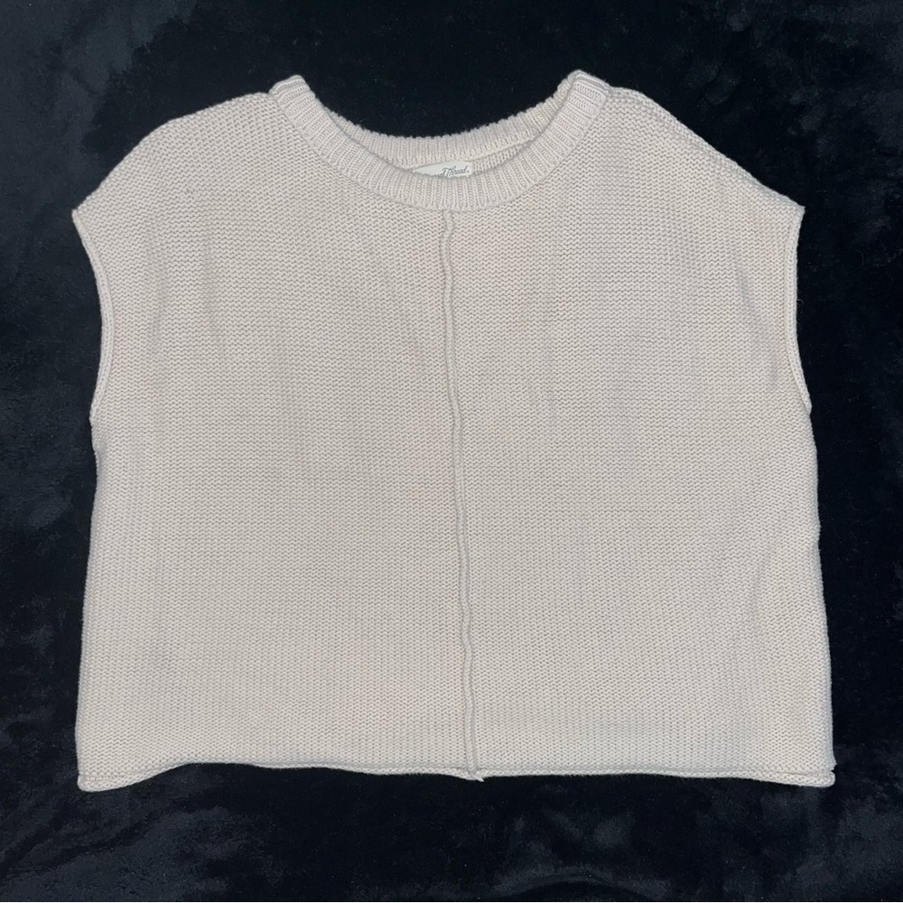Comfy oversized sweater vest. Small tear near left shoulder.